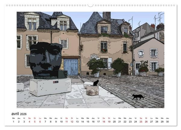 Produktbild: Berlioz et Zo&eacute; &agrave; Angers (Calendrier mural 2026 DIN A2 vertical) calendrier de bureau