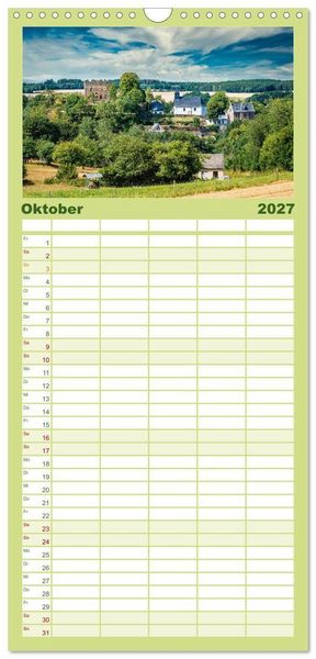 Produktbild: Familienplaner 2027 - Burgen des Hunsr&uuml;cks mit 5 Spalten (Wandkalender, 21 x 45 cm) CALVENDO
