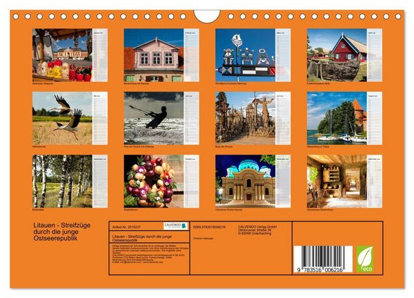 Produktbild: Litauen - Streifz&uuml;ge durch die junge Ostseerepublik (Wandkalender 2026 DIN A4 quer), CALVENDO Monatskalender