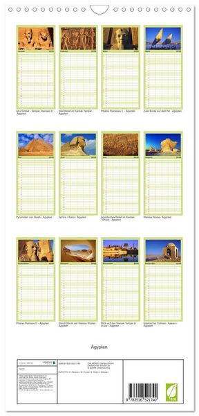 Produktbild: Familienplaner 2026 - &Auml;gypten mit 5 Spalten (Wandkalender, 21 x 45 cm) CALVENDO