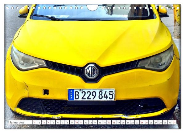 Produktbild: CUBA TAXIS - Havannas gelbe Flotte (Wandkalender 2026 DIN A4 quer), CALVENDO Monatskalender