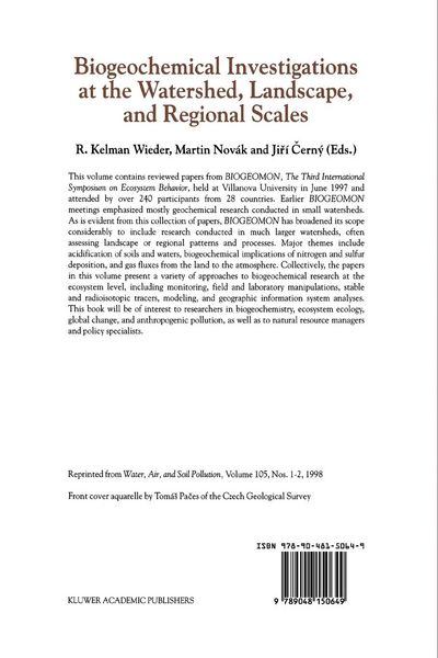 Produktbild: Biogeochemical Investigations at Watershed, Landscape, and Regional Scales