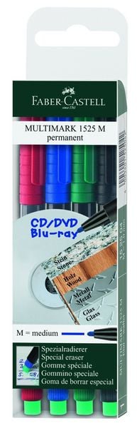Faber-Castell Marker Multimark 1525 M permanent, 4er Set