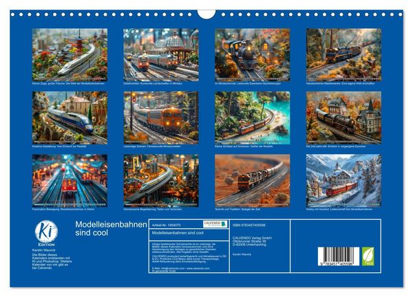 Produktbild: Modelleisenbahnen sind cool (Wandkalender 2026 DIN A3 quer), CALVENDO Monatskalender