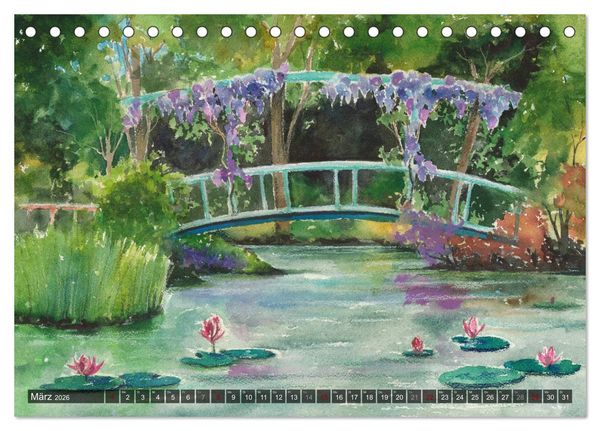 Produktbild: Garten Aquarelle (Tischkalender 2026 DIN A5 quer), CALVENDO Monatskalender