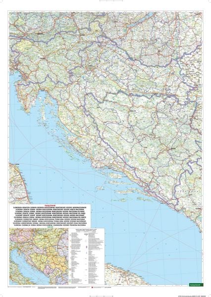 Produktbild: freytag & berndt Stra&szlig;enkarte Slowenien - Kroatien - Serbien - Bosnien-Herzegowina - Montenegro - Kosovo - Nordmazedonien 1:600.000