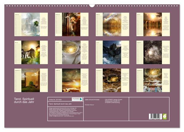 Produktbild: Tarot. Spirituell durch das Jahr (Wandkalender 2026 DIN A2 quer), CALVENDO Monatskalender