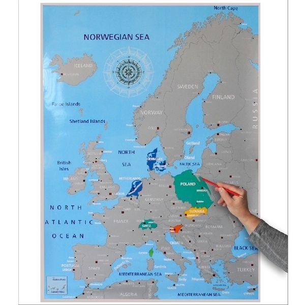 Produktbild: Europa-Landkarte zum Freirubbeln Format 86 x 63 cm