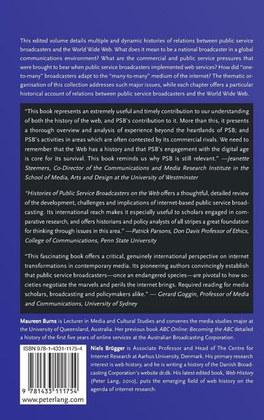 Produktbild: Histories of Public Service Broadcasters on the Web