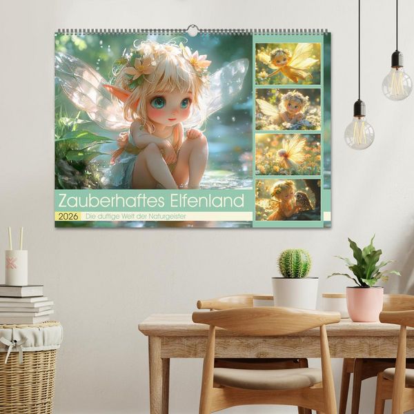 Produktbild: Zauberhaftes Elfenland. Die duftige Welt der Naturgeister (Wandkalender 2026 DIN A2 quer), CALVENDO Monatskalender