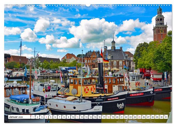 Produktbild: Leer - Perle Ostfrieslands (hochwertiger Premium Wandkalender 2026 DIN A2 quer), Kunstdruck in Hochglanz