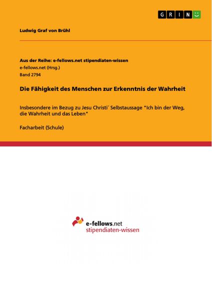 Produktbild: Die F&auml;higkeit des Menschen zur Erkenntnis der Wahrheit