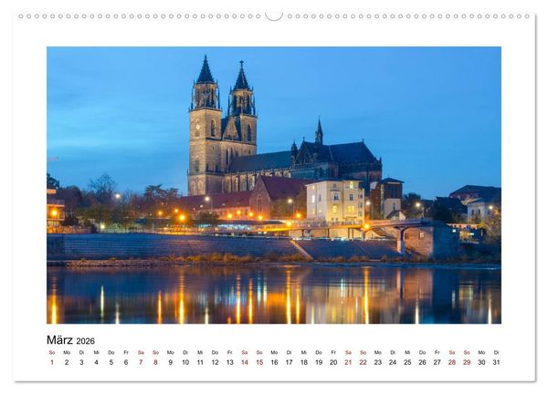 Produktbild: Blue Times - Magdeburg (Wandkalender 2026 DIN A2 quer), CALVENDO Monatskalender