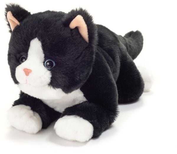 Produktbild: Teddy Hermann 91835 - Schlenkerkatze schwarz, Stofftier, Pl&uuml;schtier, 30 cm
