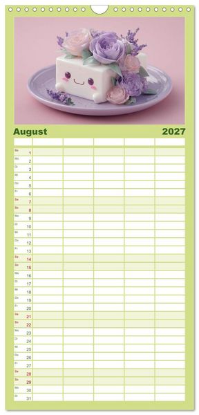 Produktbild: Familienplaner 2027 - Kawaii-Gl&uuml;cksmomente mit 5 Spalten (Wandkalender, 21 x 45 cm) CALVENDO