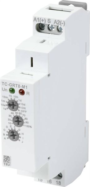 TRU COMPONENTS TC-9963308 Zeitrelais Multifunktional 12 V/AC, 240 V/AC 1 St. Zeitbereich: 1 s - 10 Tage 1 Wechsler