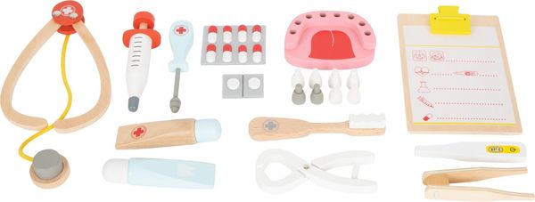 Small foot 11743 - Arztkoffer und Zahnarztkoffer 2 in 1, 24 Teile