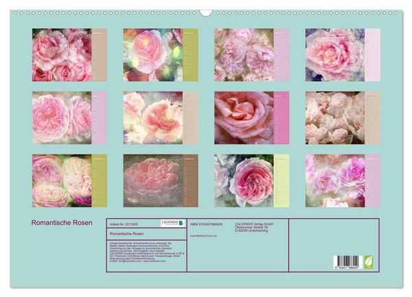 Produktbild: Romantische Rosen (Wandkalender 2026 DIN A2 quer), CALVENDO Monatskalender