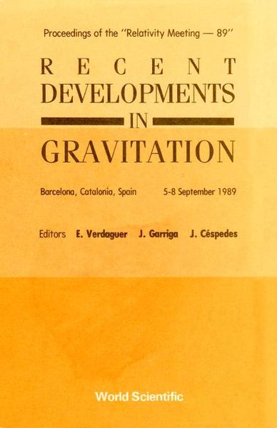 Produktbild: Recent Developments in Gravitation - Proceedings of the Relativity Meeting - 89