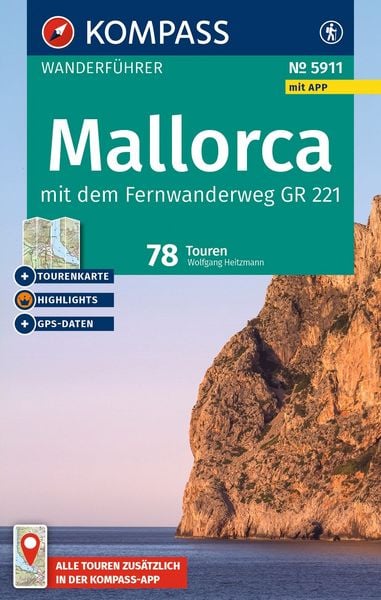 Produktbild: KOMPASS Wanderf&uuml;hrer Mallorca, 78 Touren mit Extra-Tourenkarte