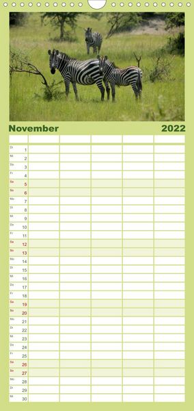 Produktbild: Familienplaner Zebras - Faszination der Wildnis (Wandkalender 2022 , 21 cm x 45 cm, hoch)