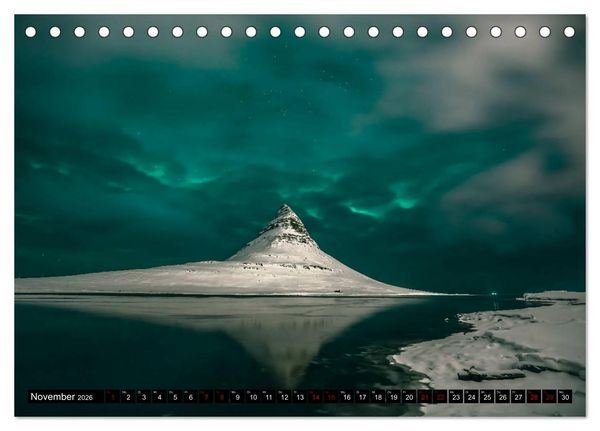 Produktbild: Aurora borealis - Magische Polarlichtn&auml;chte in Island und Norwegen (Tischkalender 2026 DIN A5 quer), CALVENDO Monatskalender