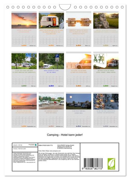 Produktbild: Camping - Hotel kann jeder! (Wandkalender 2026 DIN A4 hoch), CALVENDO Monatskalender