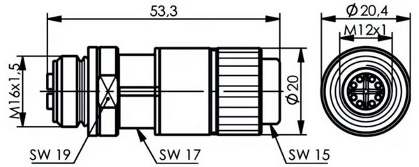 Produktbild: Teleg&auml;rtner 100007546 Sensor-/Aktor-Steckverbinder 1St.