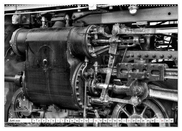 Produktbild: Unter Dampf - Eisenbahnromantik in schwarz-wei&szlig; (Wandkalender 2026 DIN A2 quer), CALVENDO Monatskalender