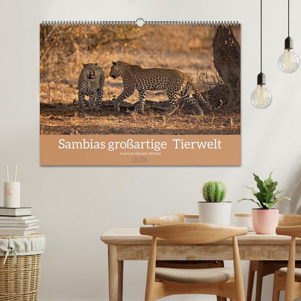 Produktbild: Sambias gro&szlig;artige Tierwelt (Wandkalender 2026 DIN A2 quer), CALVENDO Monatskalender