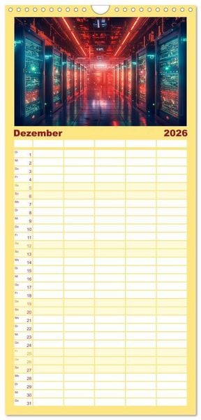 Produktbild: Familienplaner 2026 - Visuelle Reise in die digitale Welt mit 5 Spalten (Wandkalender, 21 x 45 cm) CALVENDO