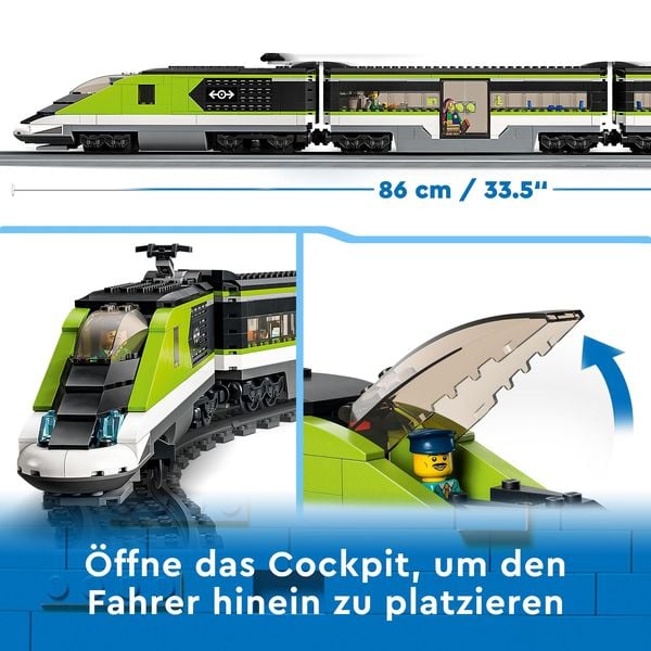 Produktbild: LEGO City 60337 Personen-Schnellzug, Spielzeug-Eisenbahn, Set mit Schienen