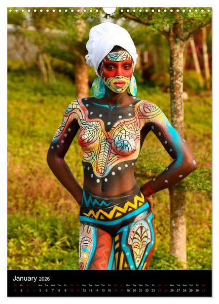 Produktbild: Equatorial Guinea Bodypainting Festival (Wall Calendar 2026 DIN A3 portrait), CALVENDO 12 Month Wall Calendar