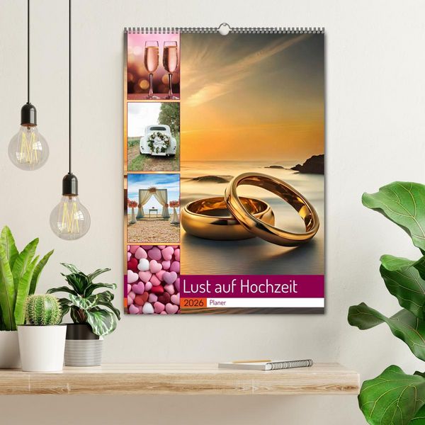 Produktbild: Lust auf Hochzeit - Planer (Wandkalender 2026 DIN A2 hoch), CALVENDO Monatskalender