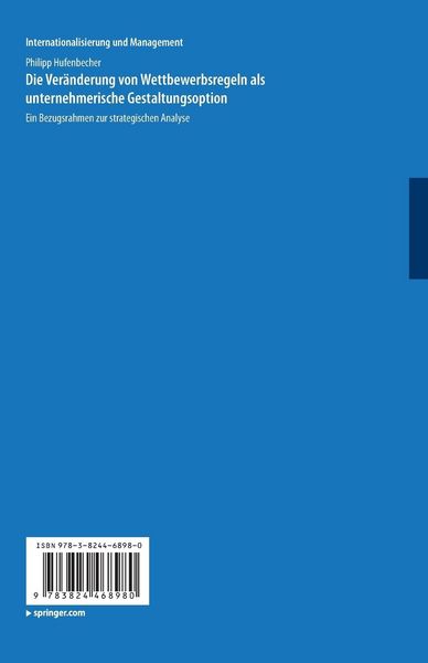 Produktbild: Die Ver&auml;nderung von Wettbewerbsregeln als unternehmerische Gestaltungsoption