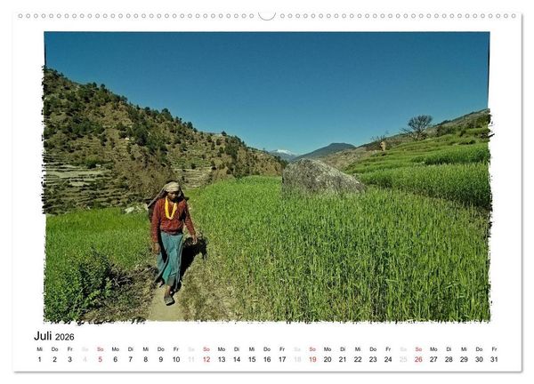 Produktbild: BEGEGNUNGEN IN NEPAL (Wandkalender 2026 DIN A2 quer), CALVENDO Monatskalender