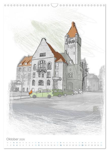 Produktbild: HATTINGEN GEZEICHNET (Wandkalender 2026 DIN A3 hoch), CALVENDO Monatskalender