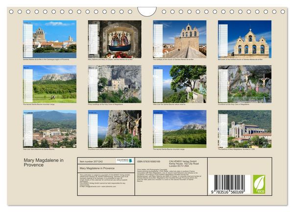 Produktbild: Mary Magdalene in Provence (Wall Calendar 2026 DIN A4 landscape), CALVENDO 12 Month Wall Calendar