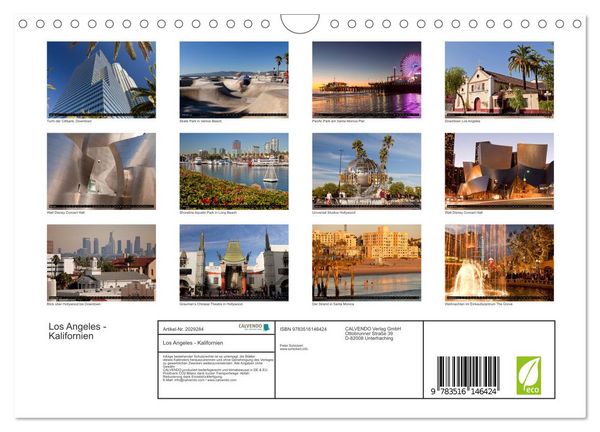 Produktbild: Los Angeles - Kalifornien (Wandkalender 2026 DIN A4 quer), CALVENDO Monatskalender