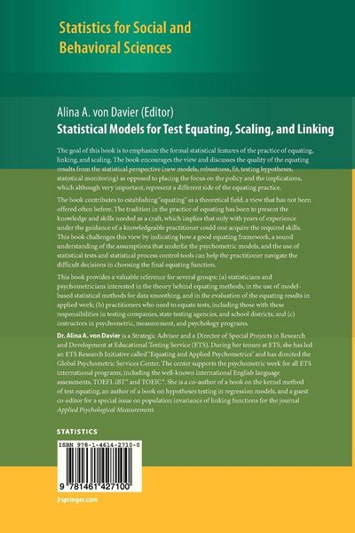 Produktbild: Statistical Models for Test Equating, Scaling, and Linking