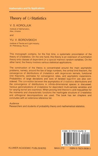 Produktbild: Theory of U-Statistics