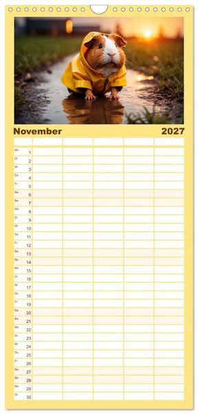 Produktbild: Familienplaner 2027 - Meerschweinchen mal anders! mit 5 Spalten (Wandkalender, 21 x 45 cm) CALVENDO