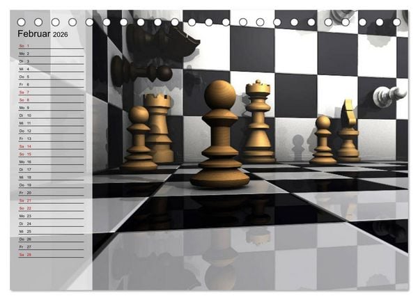 Produktbild: SCHACH - Spiel der K&ouml;nige (Tischkalender 2026 DIN A5 quer), CALVENDO Monatskalender