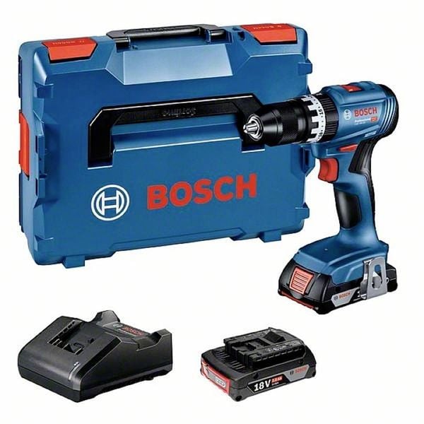 Bosch Professional GSB 18V-45 06019K3303 Akku-Bohrschrauber 18 V 2.0 Ah Li-Ion inkl. 2. Akku, inkl. Ladegerät, inkl. Kof