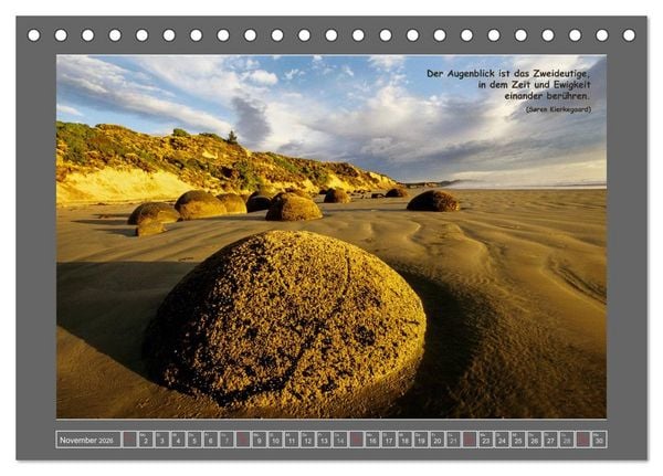 Produktbild: Naturwunder Neuseeland - in Bild und Text (Tischkalender 2026 DIN A5 quer), CALVENDO Monatskalender
