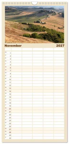 Produktbild: Familienplaner 2027 - Crete Senesi - Highlights einer einzigartigen Region mit 5 Spalten (Wandkalender, 21 x 45 cm) CALVENDO