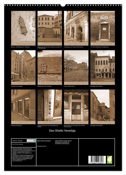 Produktbild: Das Ghetto Venedigs (hochwertiger Premium Wandkalender 2026 DIN A2 hoch), Kunstdruck in Hochglanz