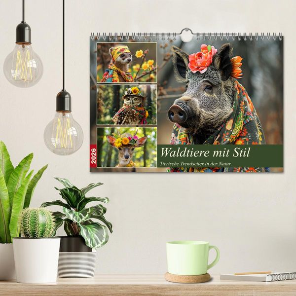 Produktbild: Waldtiere mit Stil. Tierische Trendsetter in der Natur (Wandkalender 2026 DIN A4 quer), CALVENDO Monatskalender