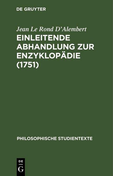 Produktbild: Einleitende Abhandlung zur Enzyklop&auml;die (1751)