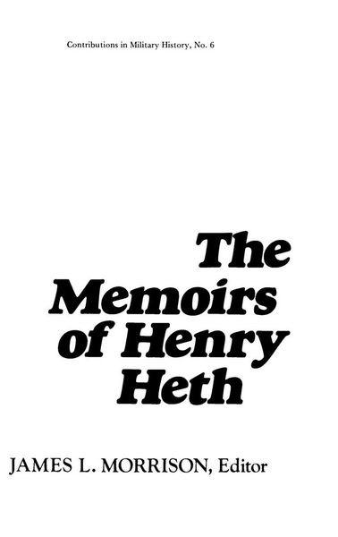 Produktbild: The Memoirs of Henry Heth.